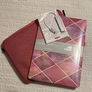 Pink and Purple Laptop Sleeve with Adapter